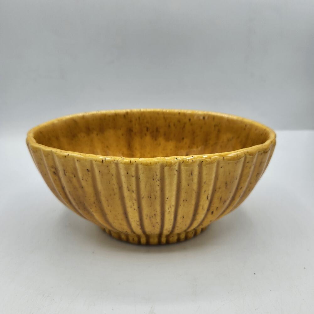 Vintage Haeger Speckled Planter Oval Bowl 4020 Yellow‎ Mid-Century Pottery